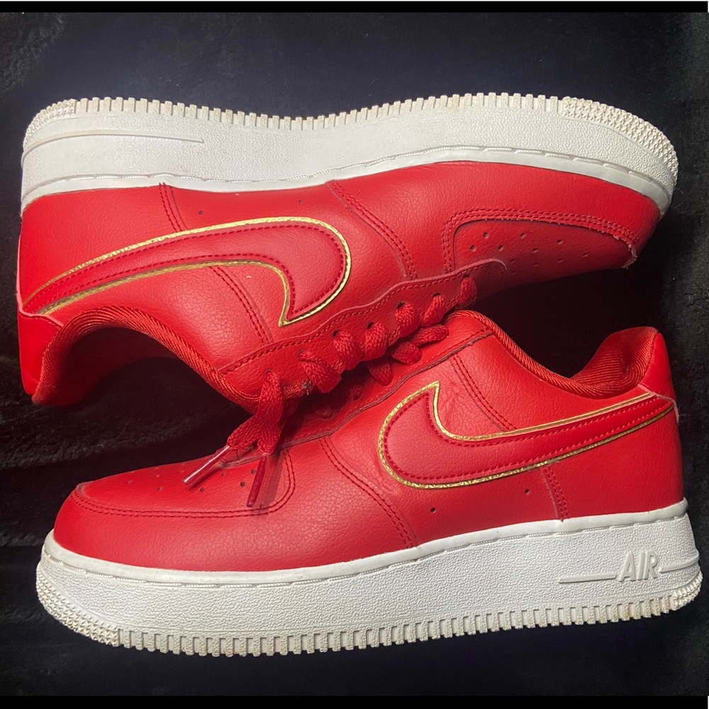 Nike Woman’s Air Force 1 Low 'Red Gold Swoosh'